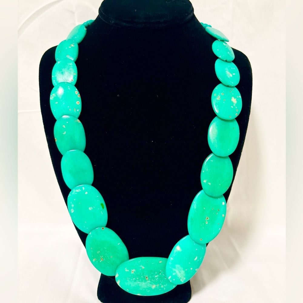 Flat Oval Shape Bone Necklace